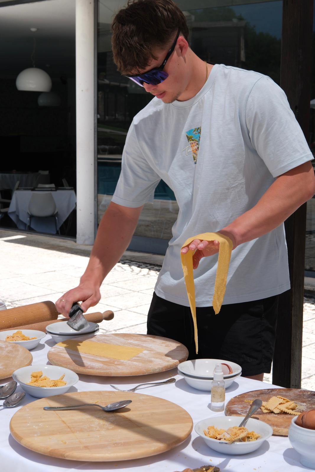 Fresh pasta rolled by hand at Villa d'Assio