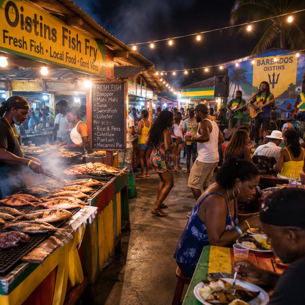 The Oistins Fish Fry - grilled fish, live music and dancing